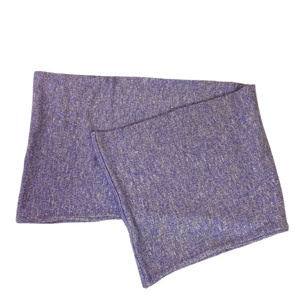 GAP Knit Purple Infinity Scarf with White & Gold Metallic Threads